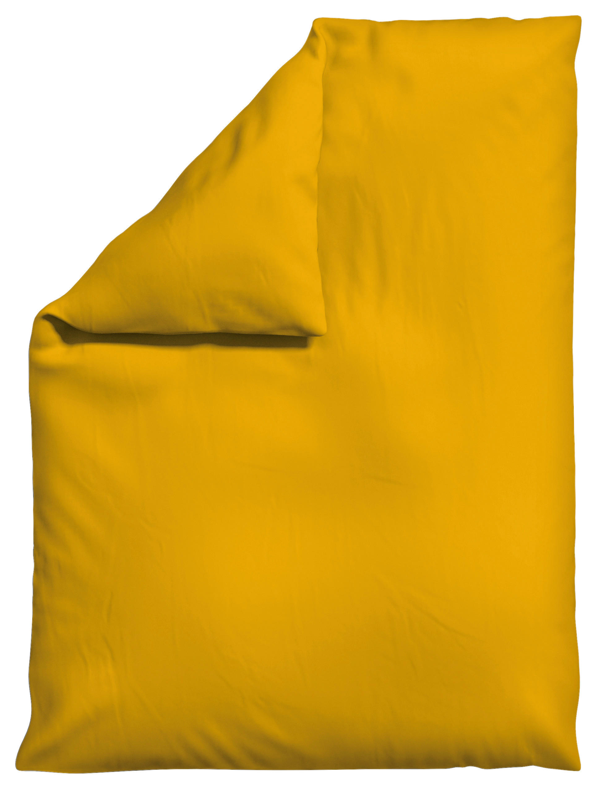 BETTDECKENBEZUG KNITTED JERSEY Jersey 155/220 cm  - Currygelb, Basics, Textil (155/220cm) - Schlafgut