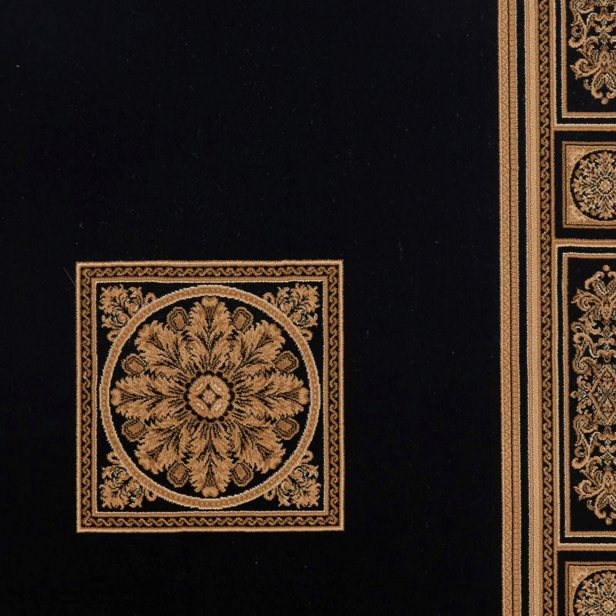 WEBTEPPICH 133/195 cm Schwarz, Honig rechteckig  - Schwarz/Honig, Basics, Textil (133/195cm) - Novel