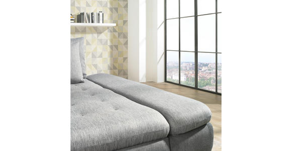 WOHNLANDSCHAFT Lederlook Armteilverstellung, Bettkasten, Relaxfunktion, Rückenkissen, Schlaffunktion, Zierkissen - Chromfarben/Anthrazit, Design, Textil/Metall (200/309cm) - Hom`in