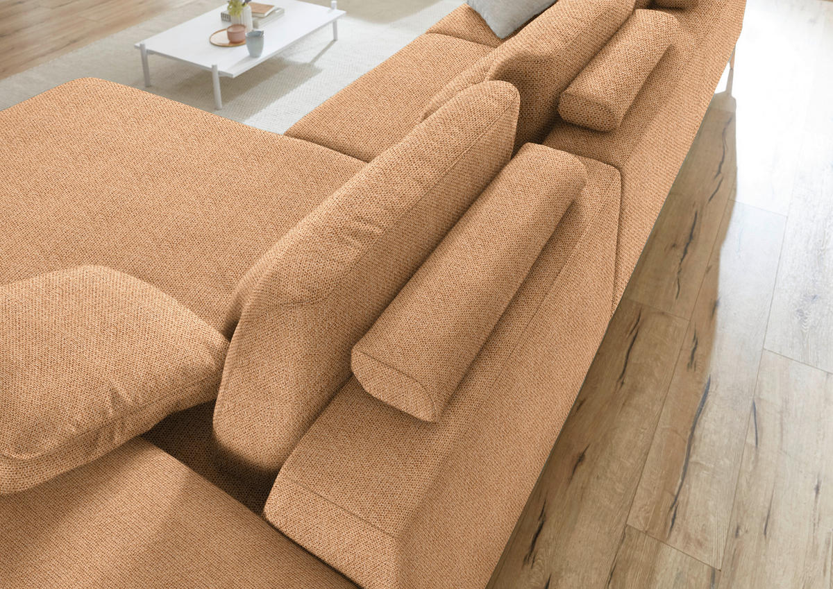 ECKSOFA in Flachgewebe Currygelb  - Wildeiche/Currygelb, Design, Holz/Textil (334/193cm) - Niels Andersson
