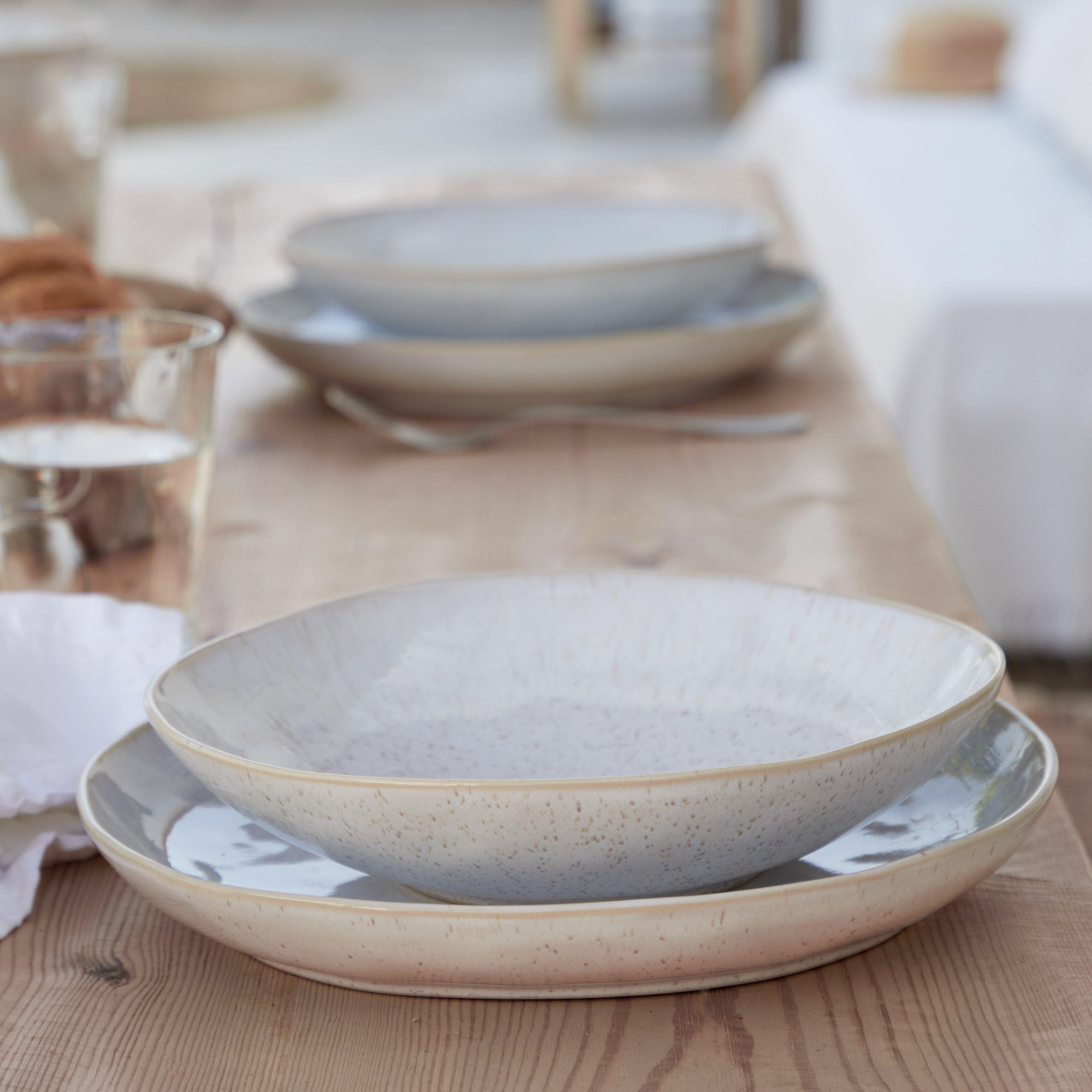 KOMBISERVICE Creme, Weiß Hochglanz EIVISSA 12-teilig 4 Personen  - Weiß Hochglanz/Creme, Basics, Keramik - Costa Nova