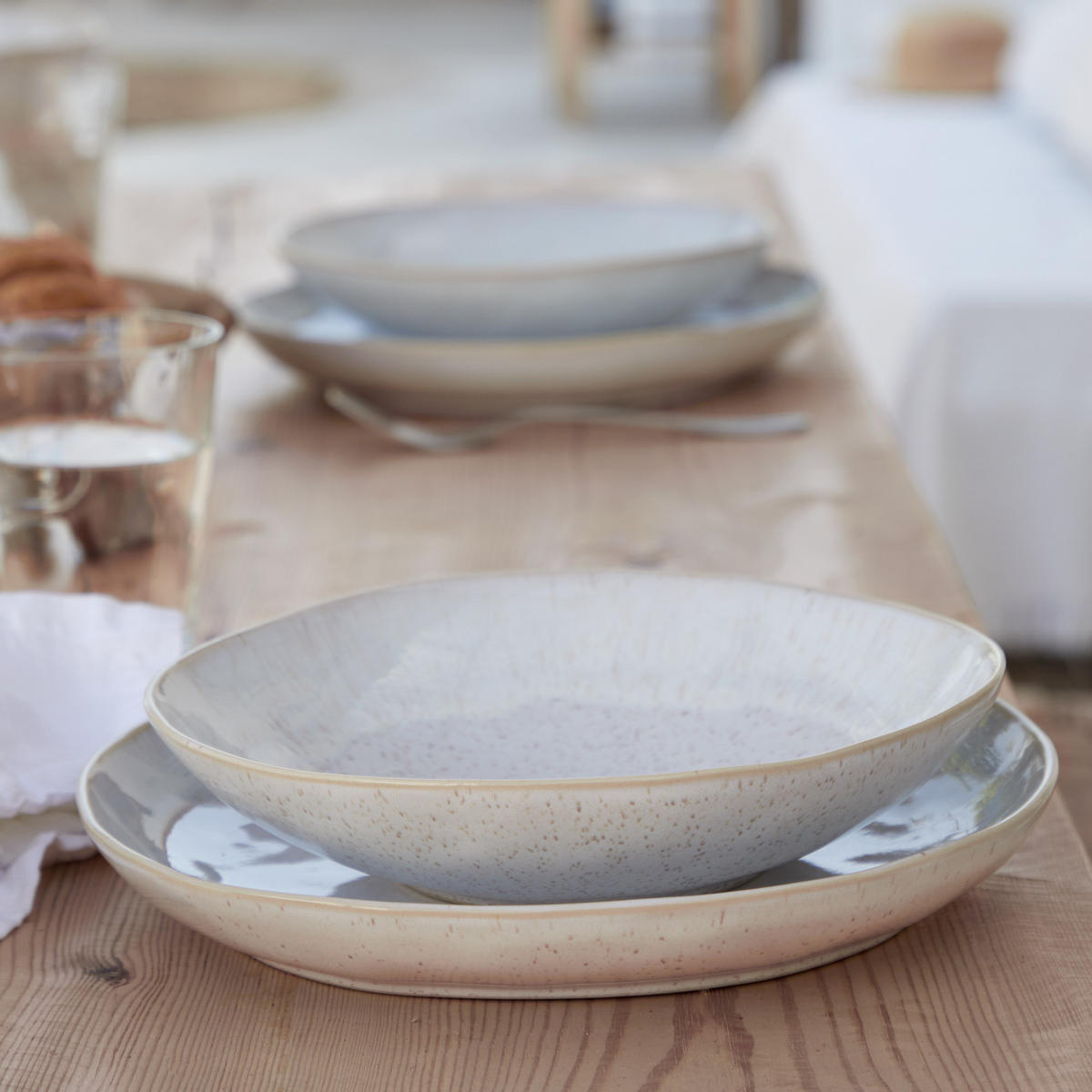 KOMBISERVICE Creme, Weiß Hochglanz EIVISSA 30-teilig 6 Personen  - Weiß Hochglanz/Creme, Basics, Keramik - Costa Nova