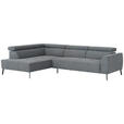 ECKSOFA in Feincord Anthrazit  205/280 cm  - Anthrazit/Schwarz, Design, Textil/Metall (205/280cm) - Xora