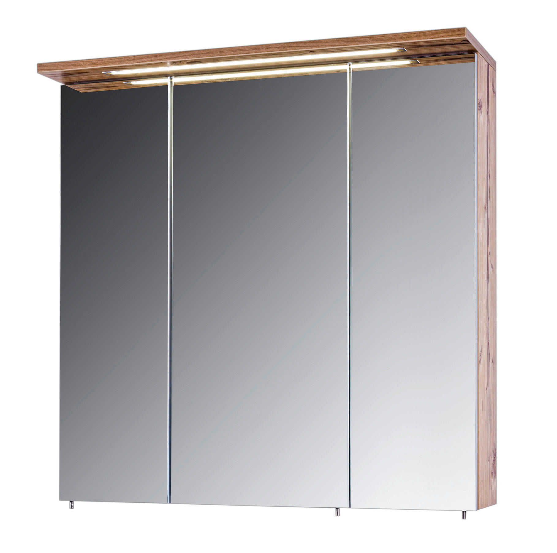 SPIEGELSCHRANK  - Fichtefarben/Nickelfarben, Basics, Glas/Holzwerkstoff (71/73/24cm) - Stylife