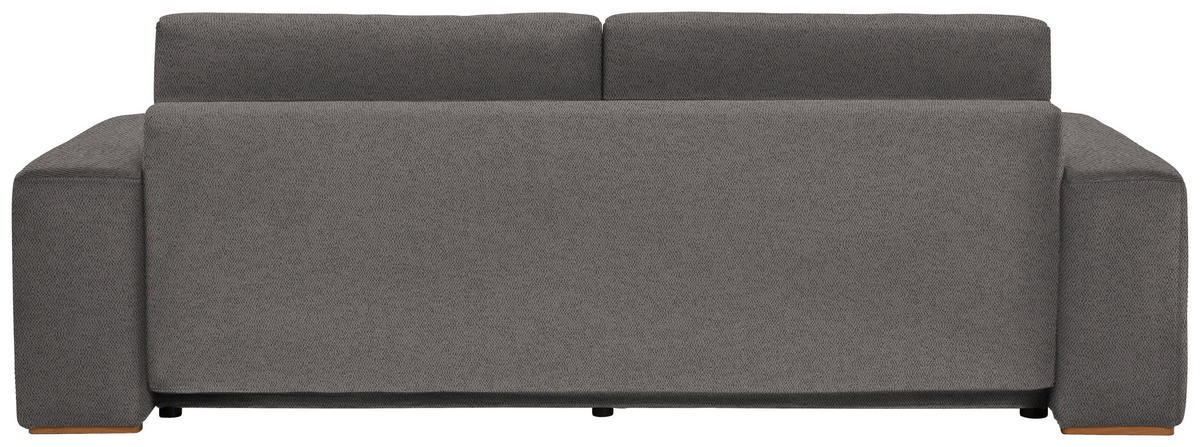 SCHLAFSOFA in Flachgewebe Grau  - Buchefarben/Schwarz, Konventionell, Holz/Kunststoff (255/86/123cm) - Livetastic