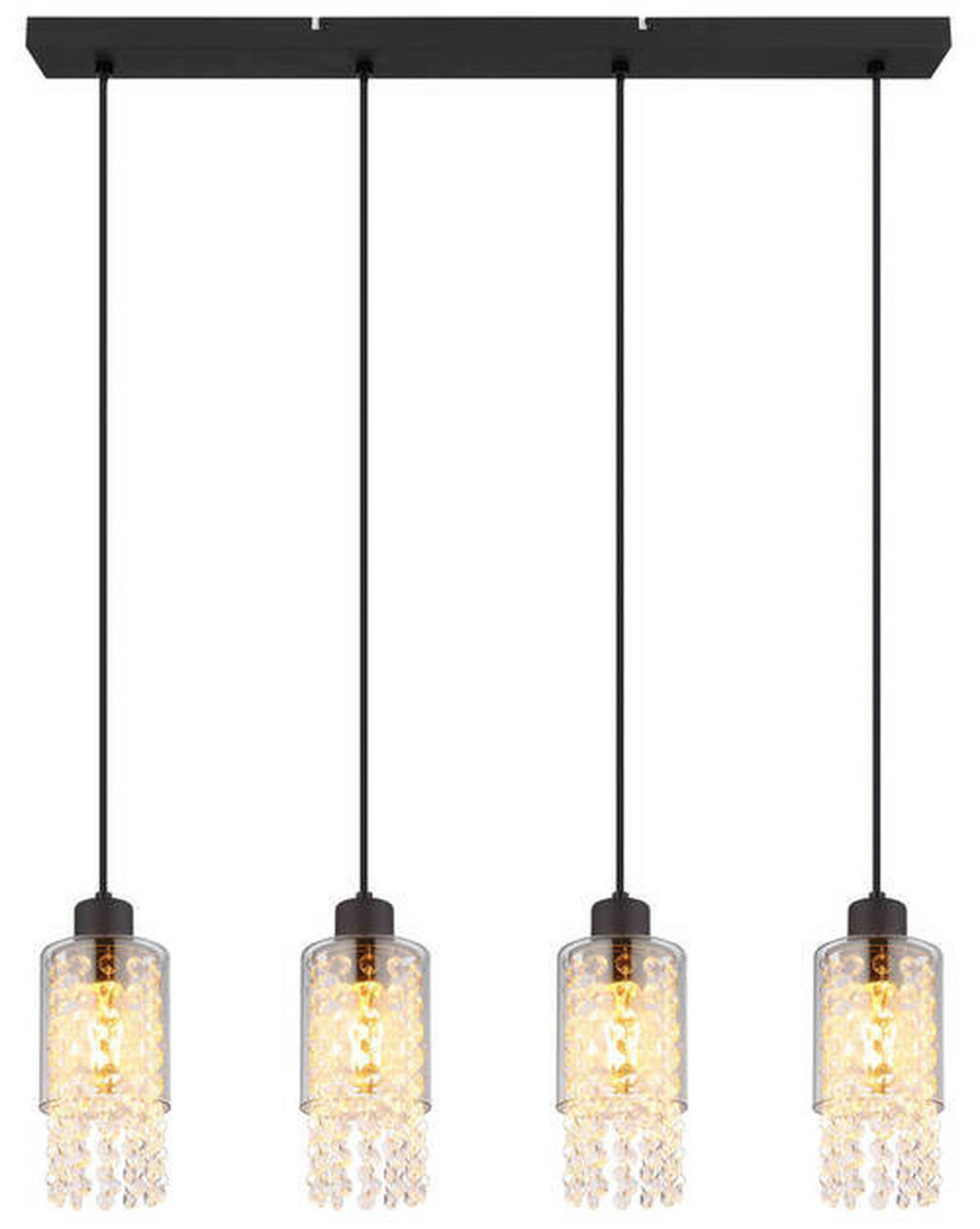 LAMPĂ SUSPENDATĂ 73/10/120 cm  - străveziu/negru, Konventionell, sticlă/metal (73/10/120cm) - Globo