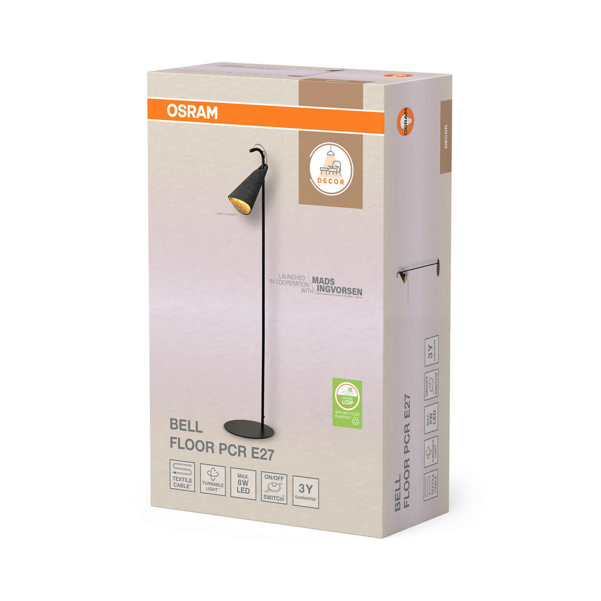 STEHLEUCHTE 25/120 cm    - Schwarz, Basics, Kunststoff/Metall (25/120cm) - Osram