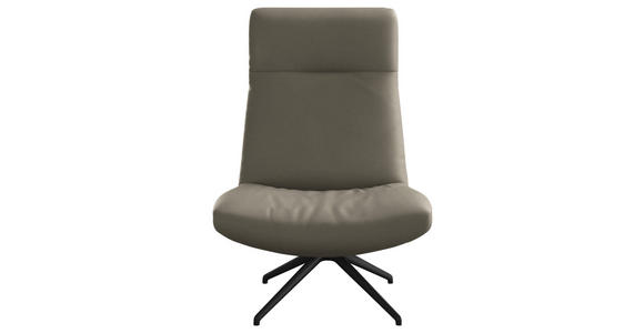 SESSEL in Echtleder Cappuccino - Schwarz/Cappuccino, MODERN, Leder/Metall (74/105/92cm) - Johann Jakob