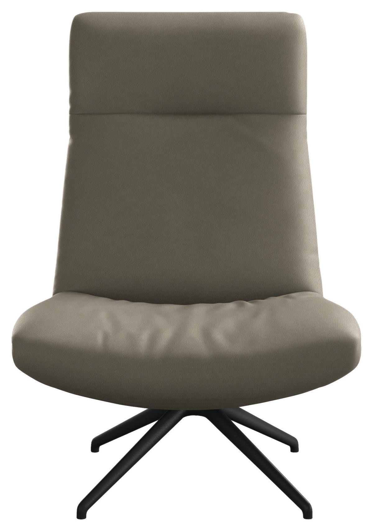 SESSEL in Echtleder Cappuccino  - Schwarz/Cappuccino, Modern, Leder/Metall (74/105/92cm) - Johann Jakob