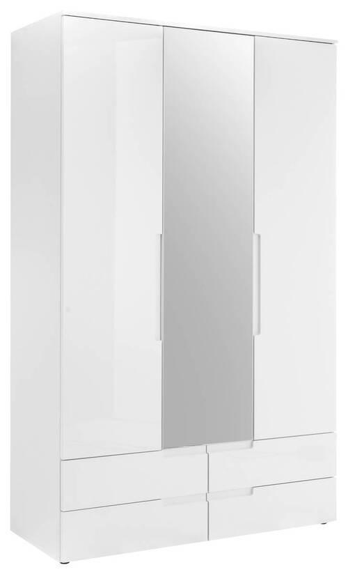 NYÍLÓAJTÓS SZEKRÉNY fehér  - fehér, Modern, faalapú anyag/Üveg (126,8/208/57cm) - Carryhome