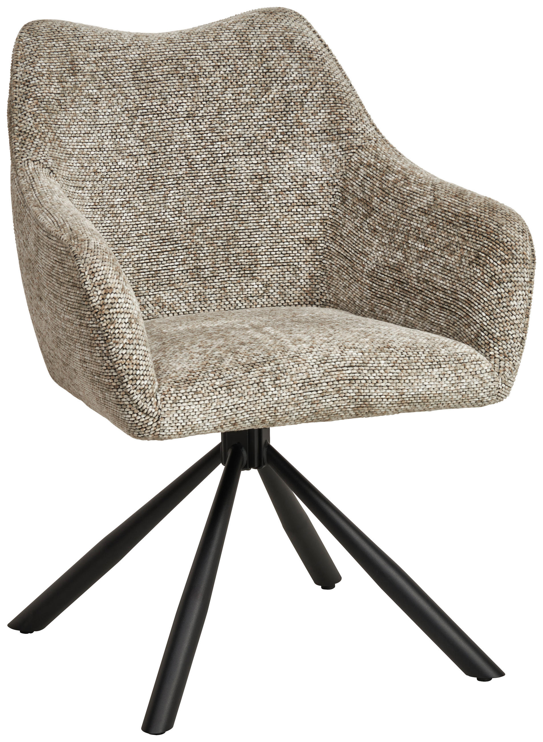 ARMLEHNSTUHL  in Eisen Webstoff  - Schwarz/Braun, MODERN, Textil/Metall (63/83/60cm) - MID.YOU