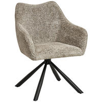 ARMLEHNSTUHL Eisen Webstoff  - Schwarz/Braun, Modern, Textil/Metall (63/83/60cm) - MID.YOU