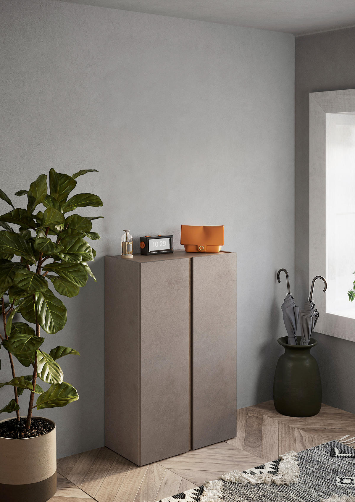 OMARA ZA ČEVLJE barve brona - črna/barve brona, Design, umetna masa/leseni material (70/111/35cm) - Carryhome