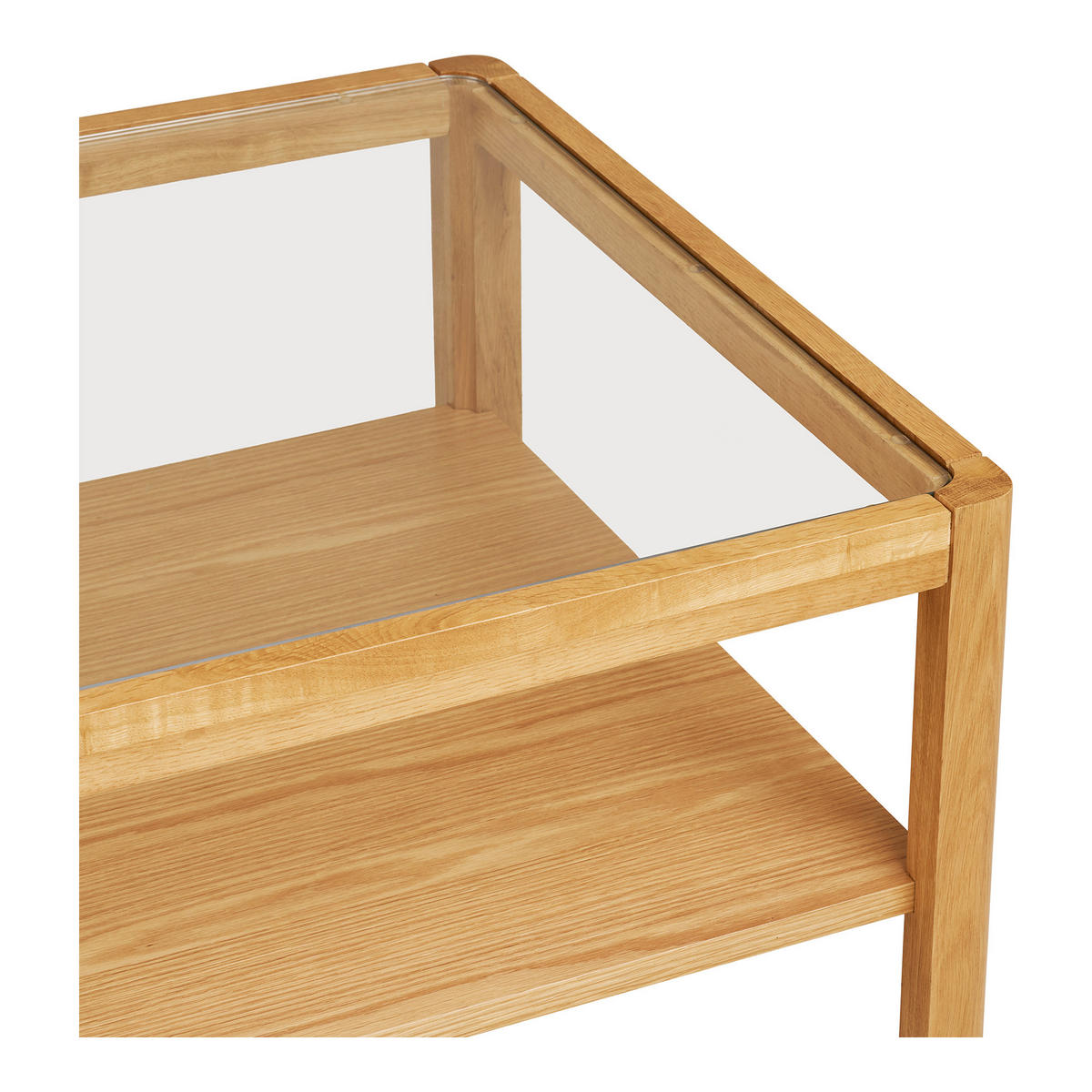 COUCHTISCH Lourmarin Eiche furniert, massiv 110/60/45 cm rechteckig Eichefarben  - Eichefarben, Design, Glas/Holz (110/60/45cm) - MID.YOU