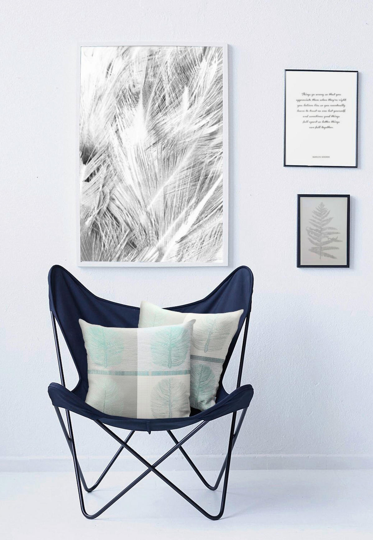 ZIERKISSEN 45/45 cm  - Türkis/Weiß, Design, Textil (45/45cm) - Apelt