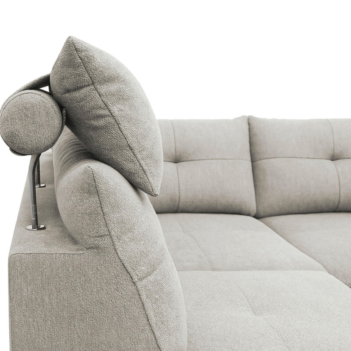 ECKSOFA SOLEI in Chenille Grau  203/265 cm  - Schwarz/Grau, Design, Kunststoff/Textil (203/265cm) - MID.YOU