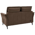 2-SITZER-SOFA Braun Echtleder  - Schwarz/Braun, KONVENTIONELL, Leder/Metall (178/103/95cm) - Dieter Knoll