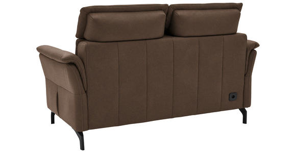 2-SITZER-SOFA Braun Echtleder  - Schwarz/Braun, KONVENTIONELL, Leder/Metall (178/103/95cm) - Dieter Knoll