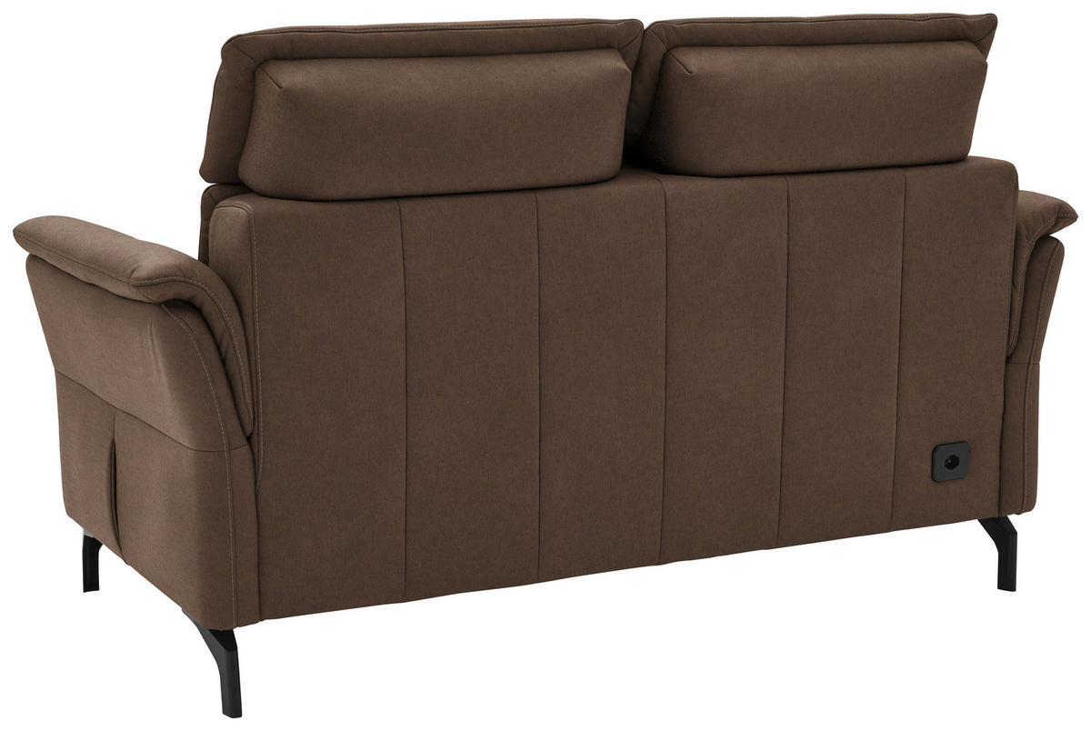 2-SITZER-SOFA in Echtleder Braun  - Schwarz/Braun, Konventionell, Leder/Metall (178/103/92cm) - Dieter Knoll