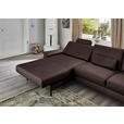 ECKSOFA  in Echtleder Dunkelbraun  176/334 cm  - Dunkelbraun/Schwarz, Design, Leder/Metall (176/334cm) - Dieter Knoll