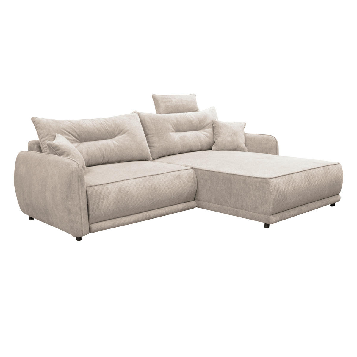 ECKSOFA FRESH Beige Struktur  - Beige/Schwarz, Design, Kunststoff/Textil (264/195cm) - MID.YOU