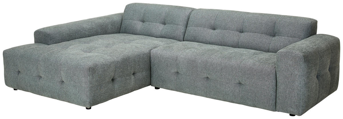 ECKSOFA in Flachgewebe Pastellgrün  - Pastellgrün/Schwarz, Konventionell, Kunststoff/Textil (189/292cm) - Carryhome