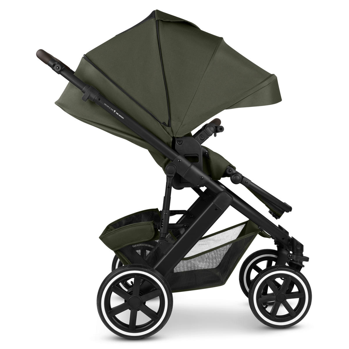 KINDERWAGENSET  Salsa 5 Air Frühjahrs-Set  Avocado  - Schwarz/Olivgrün, Basics, Textil/Metall (63/118/95,5cm) - ABC Design