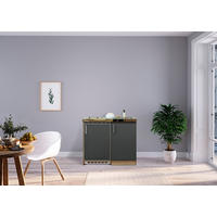 MINIKÜCHE 100 cm   in Grau, Eichefarben  - Edelstahlfarben/Eichefarben, Modern, Holzwerkstoff/Kunststoff (100cm) - Respekta