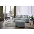 ECKSOFA in Flachgewebe Grau, Grün  166/235 cm  - Schwarz/Grau, MODERN, Kunststoff/Textil (166/235cm) - Hom`in