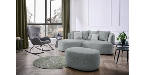 ECKSOFA in Flachgewebe Grau, Grün  166/235 cm  - Schwarz/Grau, MODERN, Kunststoff/Textil (166/235cm) - Hom`in