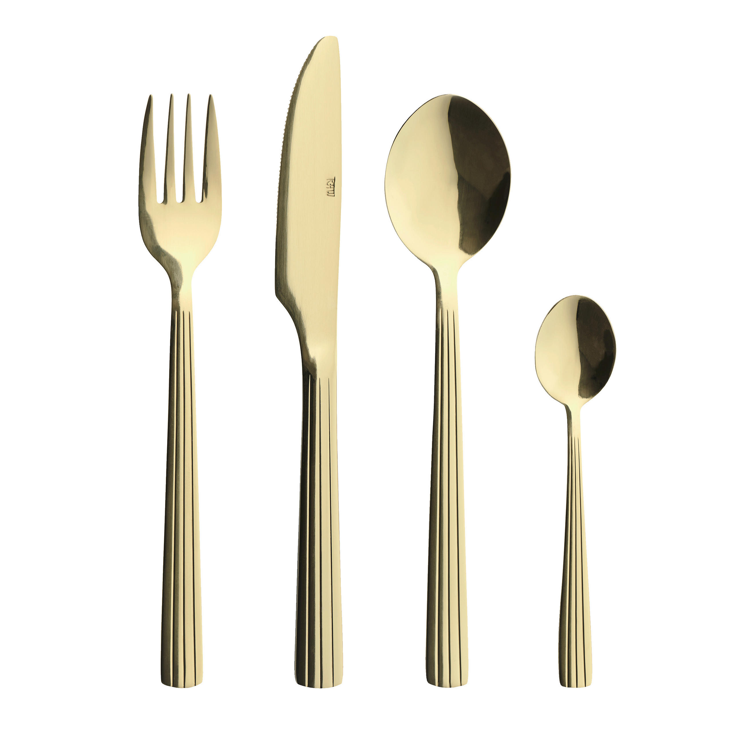 BESTECK-SET RAW 24-teilig Edelstahl  6 Personen  - Goldfarben, Basics, Metall (24/35/5cm) - Aida
