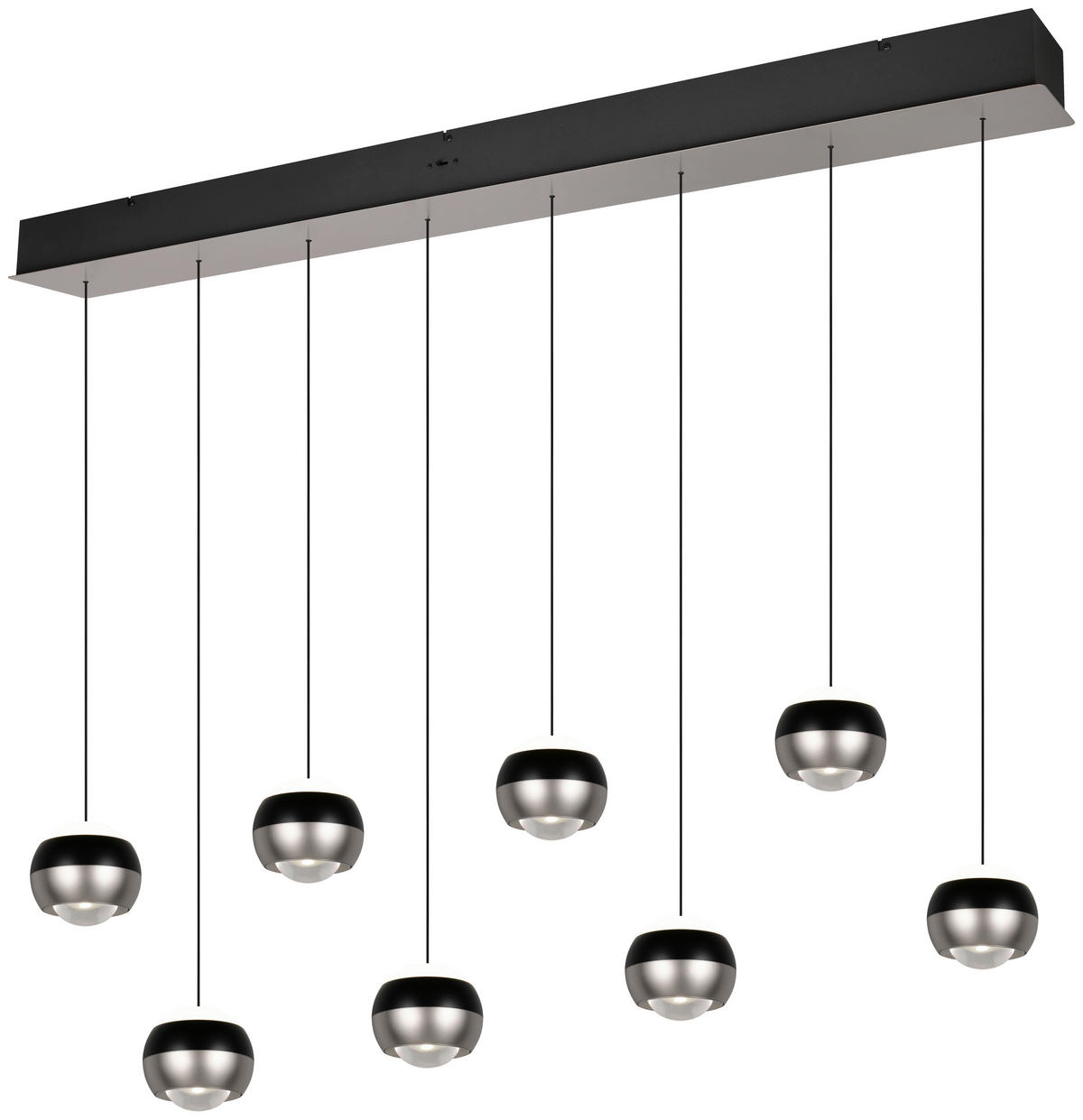 LED-HÄNGELEUCHTE 150/13/200 cm    - Schwarz/Nickelfarben, Design, Metall (150/13/200cm) - Trio Leuchten