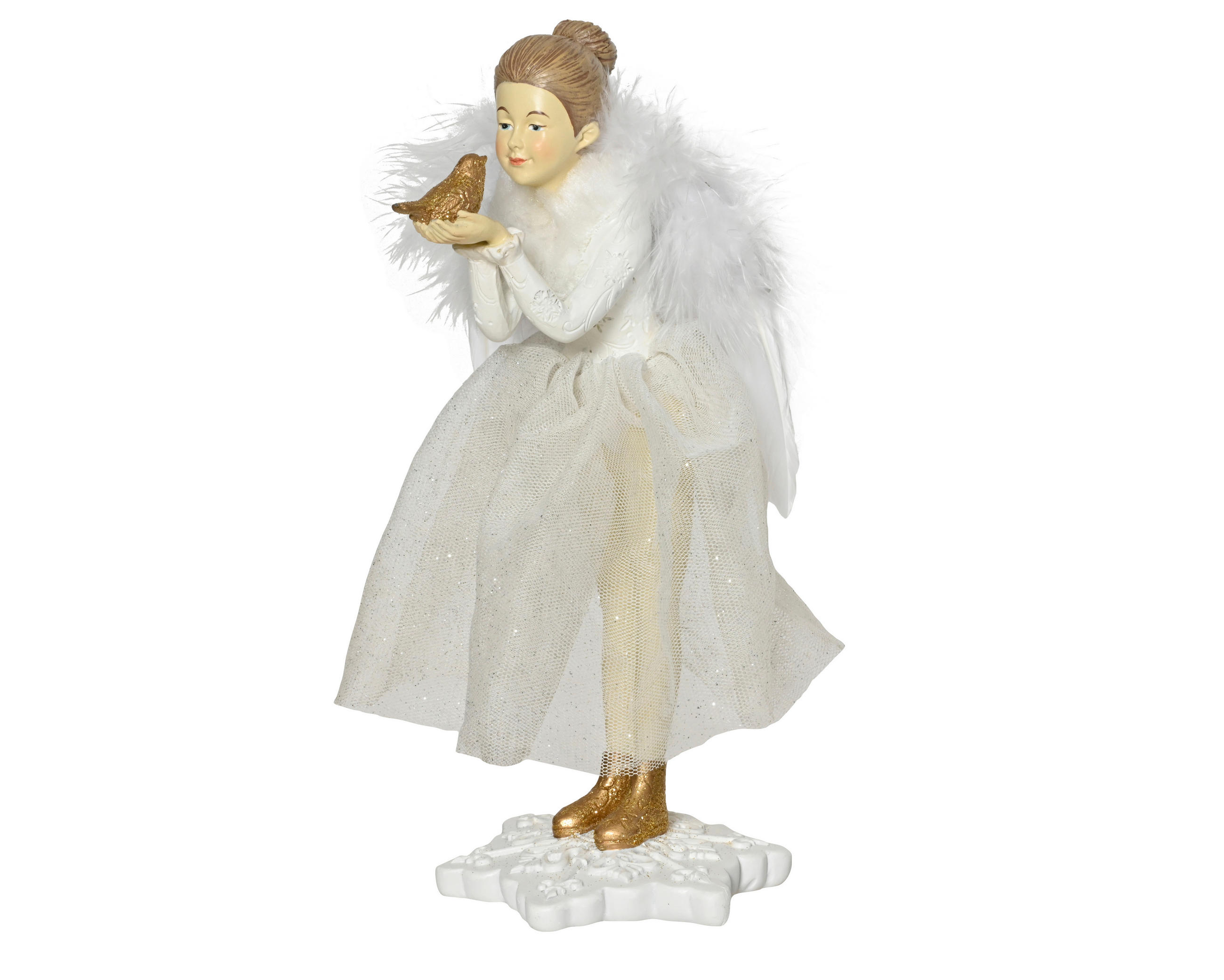 KARÁCSONYI FIGURA - fehér, Basics, műanyag (9.3/8.5/22.2cm)