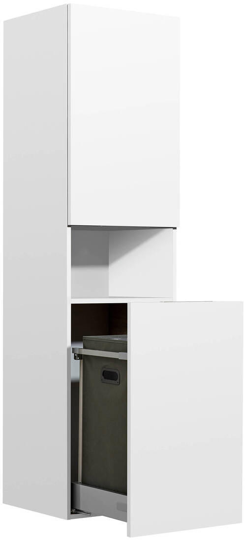 HOCHSCHRANK 45/168/40,9 cm  - Chromfarben/Weiß, Design, Glas/Holzwerkstoff (45/168/40,9cm) - Sadena