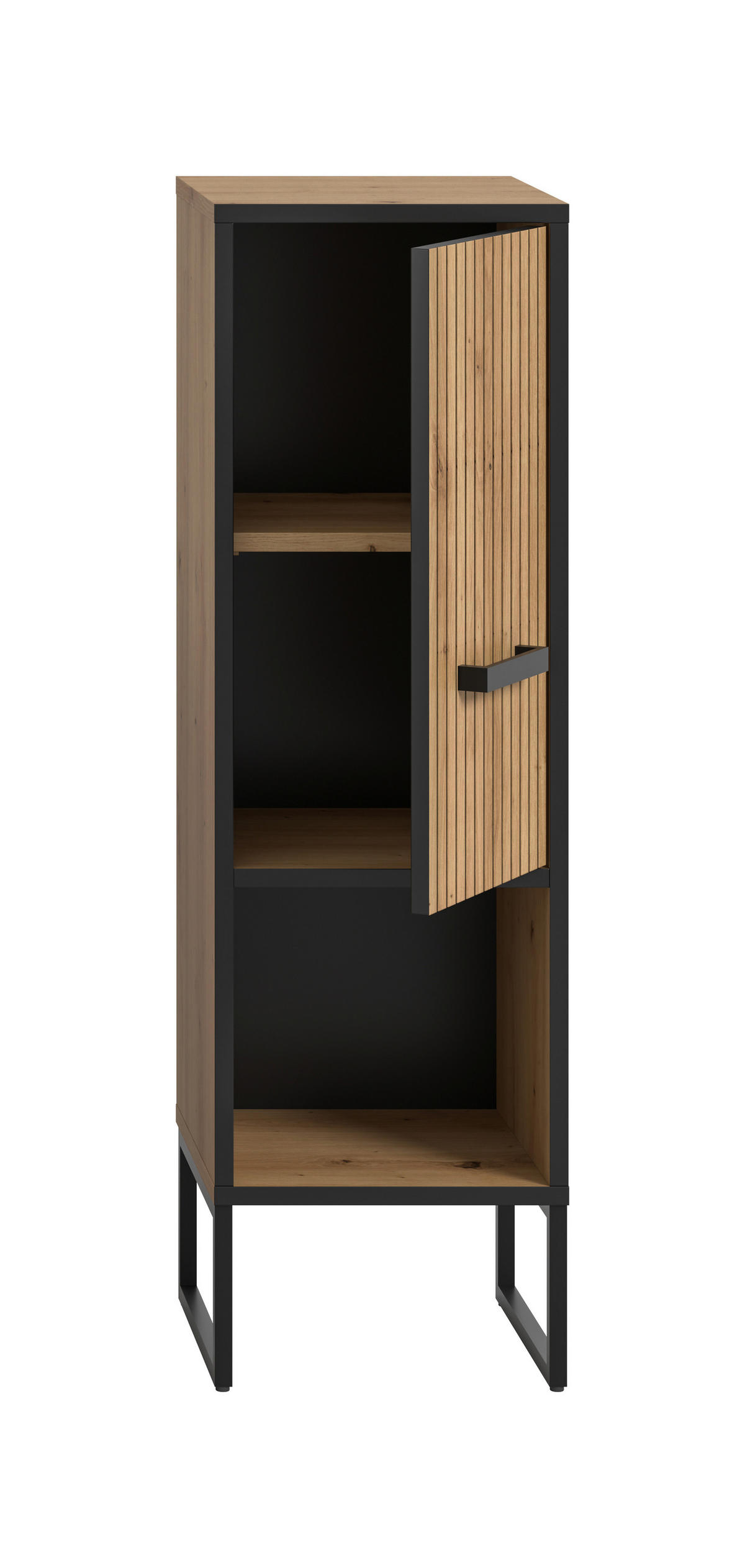 MIDISCHRANK 30/101/32 cm  - Schwarz/Eiche Artisan, Trend, Holzwerkstoff/Kunststoff (30/101/32cm) - MID.YOU