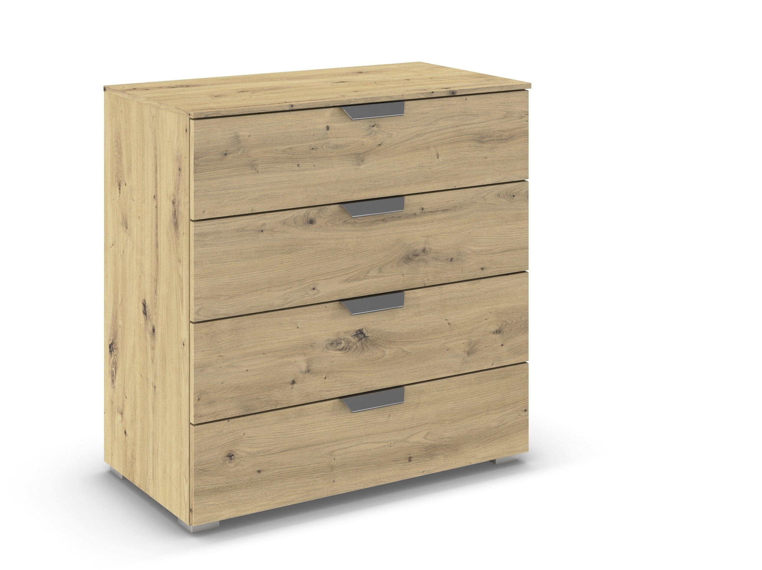 KOMMODE in 80/81/42 cm - Chromfarben/Eiche Artisan, Design, Holzwerkstoff/Metall (80/81/42cm) - Carryhome