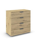 KOMMODE  in 80/81/42 cm  - Chromfarben/Eiche Artisan, Design, Holzwerkstoff/Metall (80/81/42cm) - Carryhome