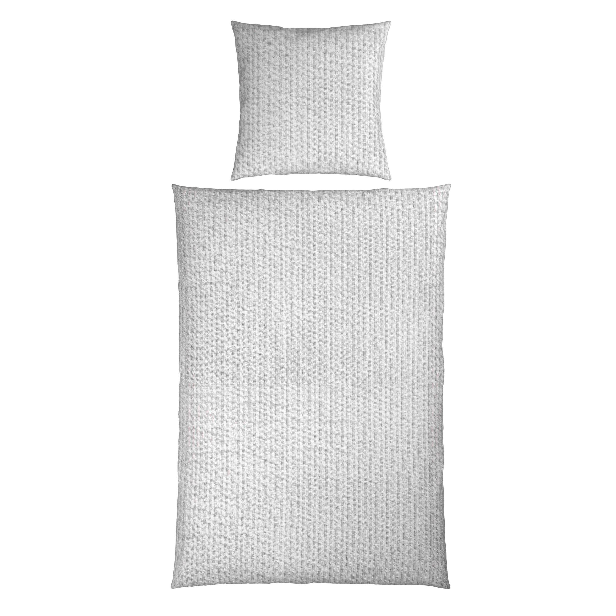BETTWÄSCHE 2-teilig Seersucker 155/220 cm  - Weiß, Textil (155/220cm) - Novel