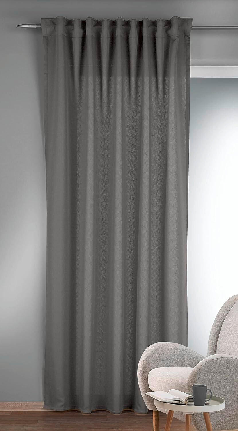 FERTIGVORHANG blickdicht  - Grau, Basics, Textil (135/245cm)
