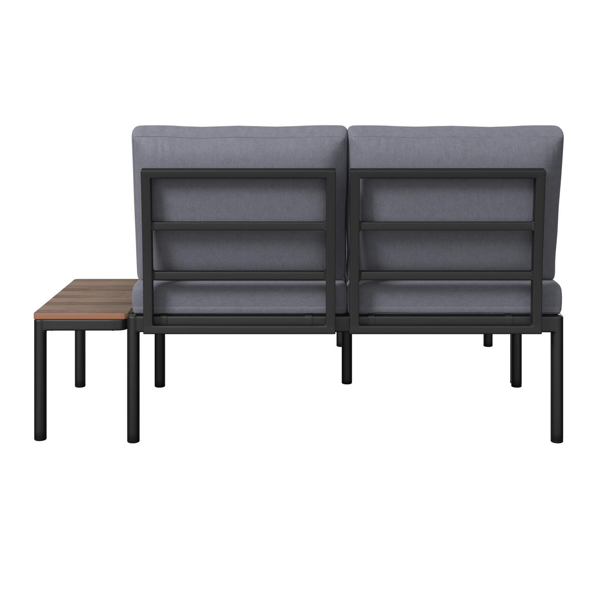 LOUNGEGARNITUR Aluminium  - Dunkelgrau/Naturfarben, MODERN, Kunststoff/Textil (134/70/68cm) - Ambia Garden