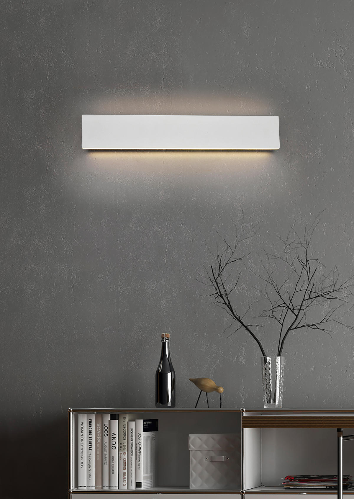 LED-WANDLEUCHTE - Weiss, Basics, Kunststoff/Metall (47/8/4,5cm)