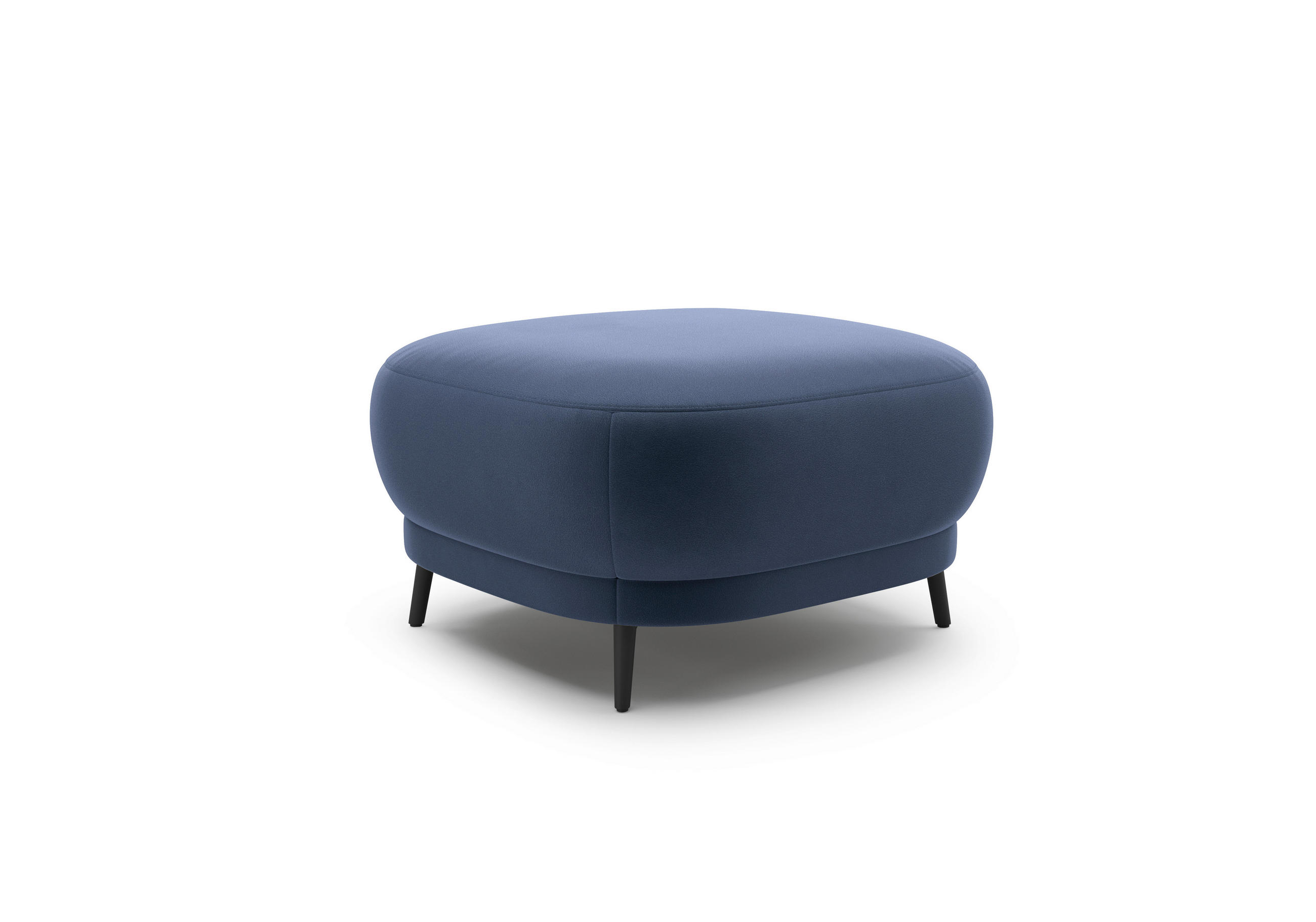 HOCKER in Textil Blau  - Blau/Schwarz, MODERN, Textil/Metall (90/49/90cm) - Sit & More