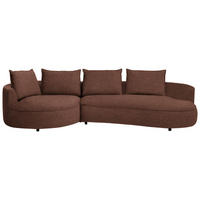 BIGSOFA Chenille Braun  - Schwarz/Braun, Design, Kunststoff/Textil (154/82/322cm) - home24