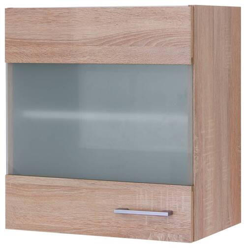 KÜCHENOBERSCHRANK 50/54,8/32 cm  in Sonoma Eiche, Weiß  - Alufarben/Weiß, KONVENTIONELL, Holzwerkstoff/Kunststoff (50/54,8/32cm) - FlexWell
