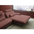 ECKSOFA  in Chenille, Flachgewebe Weinrot  284/180 cm  - Weinrot/Schwarz, Design, Textil/Metall (284/180cm) - Dieter Knoll