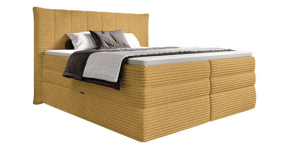 BOXSPRINGBETT 180/200 cm in Gelb - Gelb/Schwarz, Design, Kunststoff/Textil (180/200cm) - Esposa
