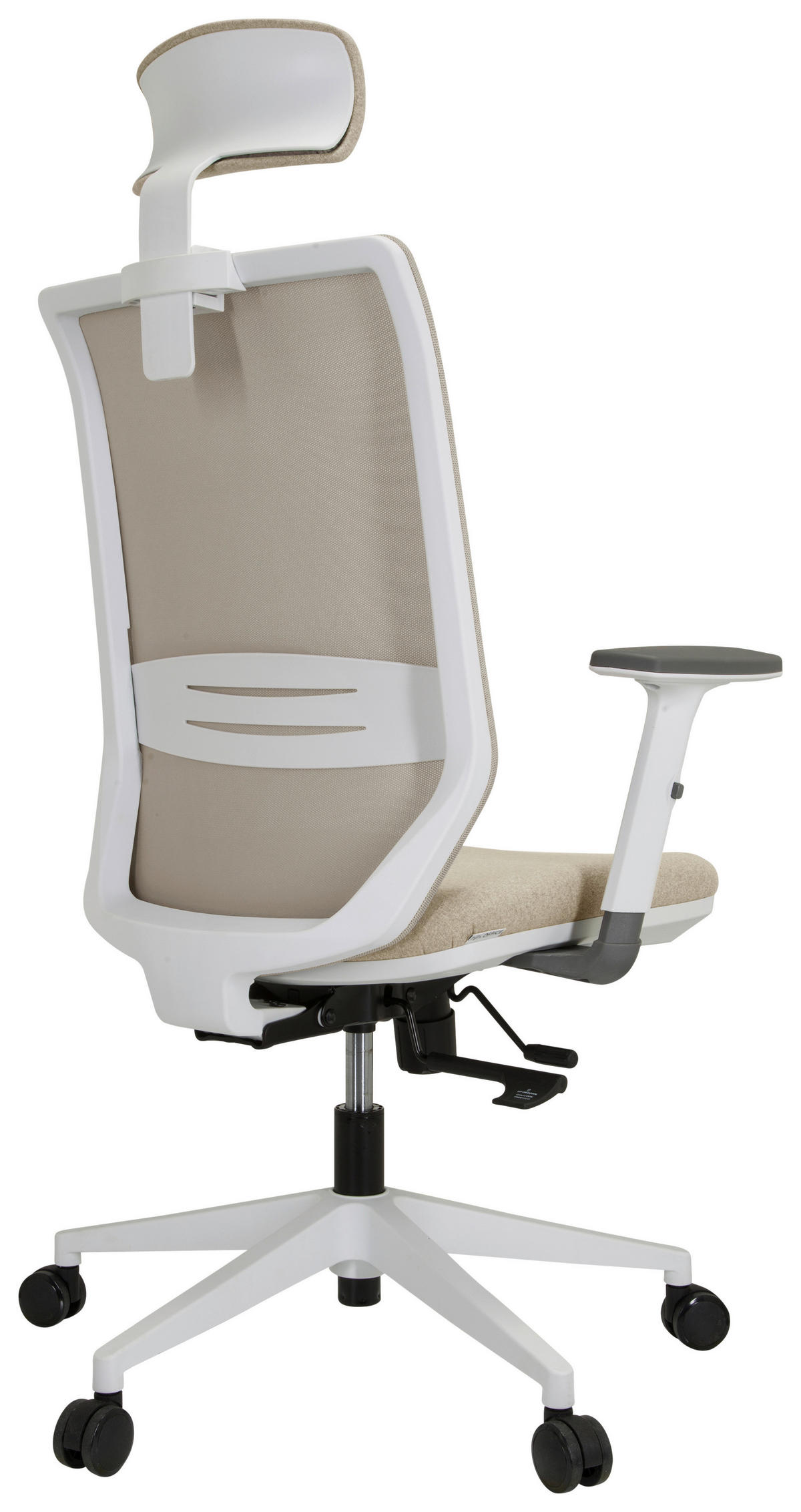 DREHSTUHL Netzbespannung, Flachgewebe Beige, Weiß  - Beige/Weiß, Basics, Kunststoff/Textil (70/117/62cm) - MID.YOU