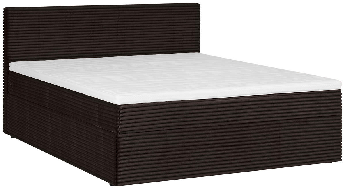 BOXBETT 140/200 cm,  in Braun,  - Schwarz/Braun, Basics, Holz/Kunststoff (140/200cm) - Livetastic