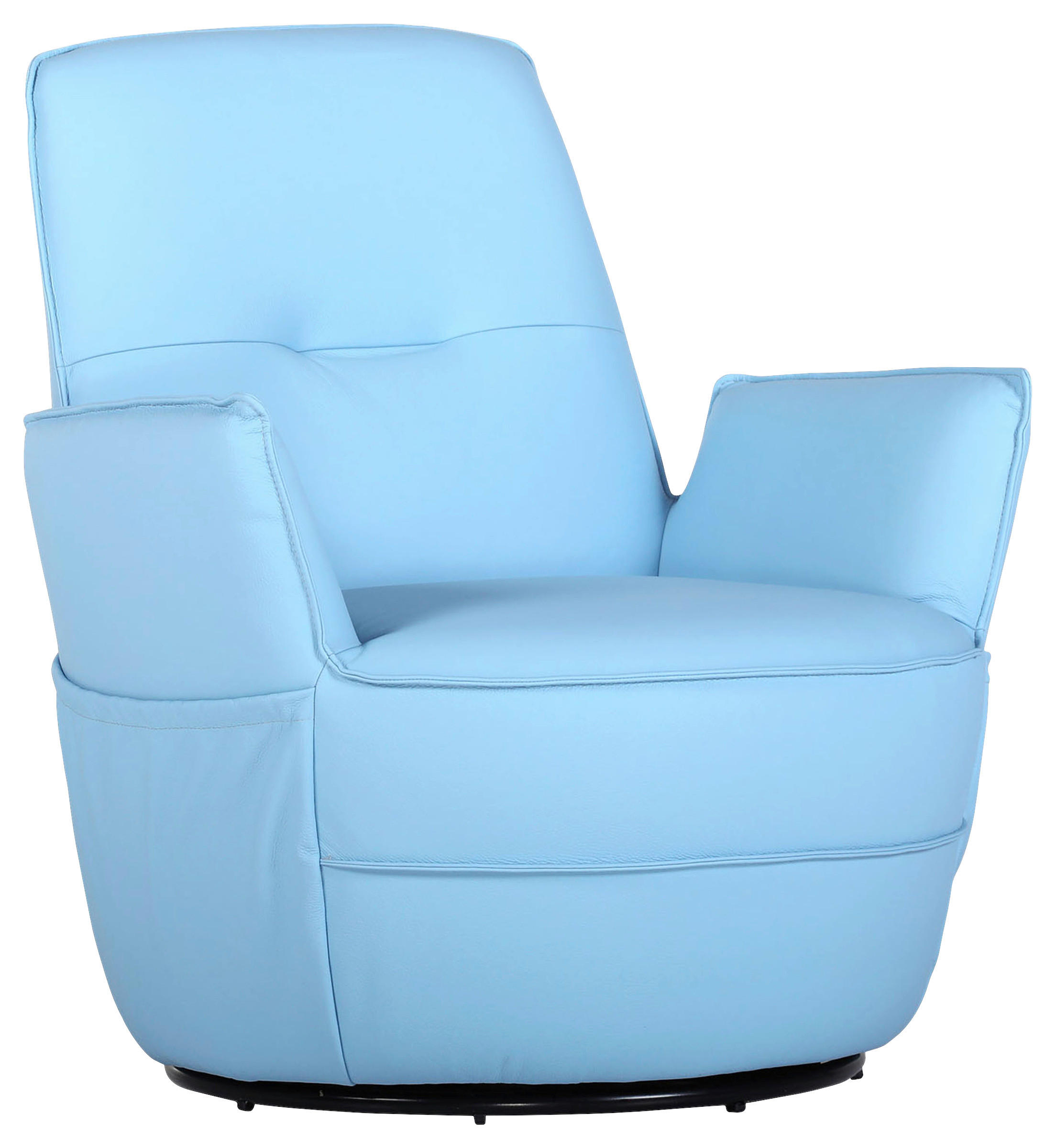 XXL-SESSEL in Hellblau  - Hellblau, Design, Leder/Metall (83/90/85cm) - Landscape