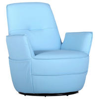 XXL-SESSEL in Hellblau  - Hellblau, Design, Leder/Metall (83/90/85cm) - Landscape
